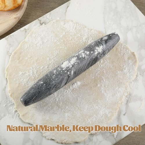 African Natural Grey Marble French Rolling Pin
