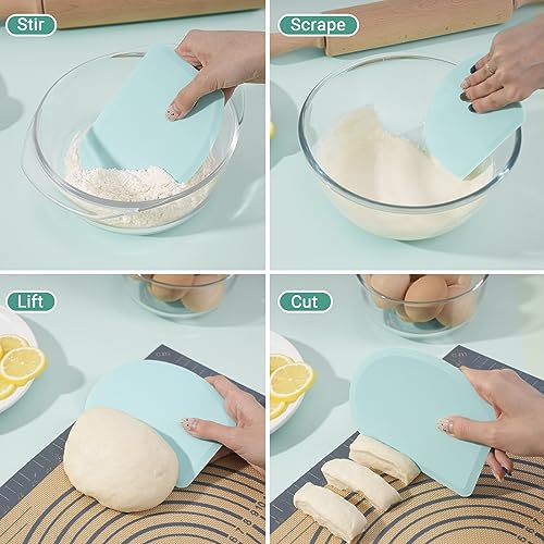 Silicone Dough Scraper with Metal Core Flexible Bowl Scraper Bread Baking