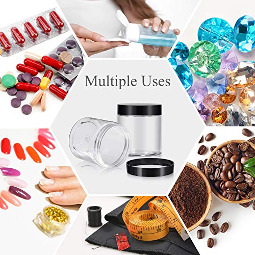 4 Pcs Plastic Jars Wide Mouth with Lids