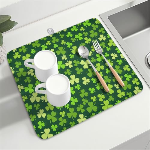 St. Patrick's Day Dish Drying Mat for Kitchen Counter