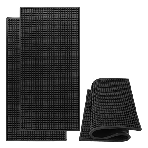 2 Pack 12 x 24 Inch Black Coffee Bar Mats (2 Count)