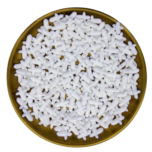 White Cross Sprinkles Edible Toppers Cake Decorating Mixed Size Cake Decorations Cupcake Toppers Cookie Decorating Perfect for Cakes (3 Ounce)