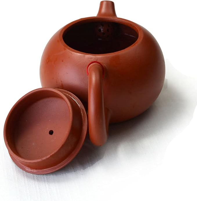 Teapot Chinese Gongfu cha Xishi Pot 7oz /210cc Purple clay ceramics Zini for Loose Tea (Red brown)