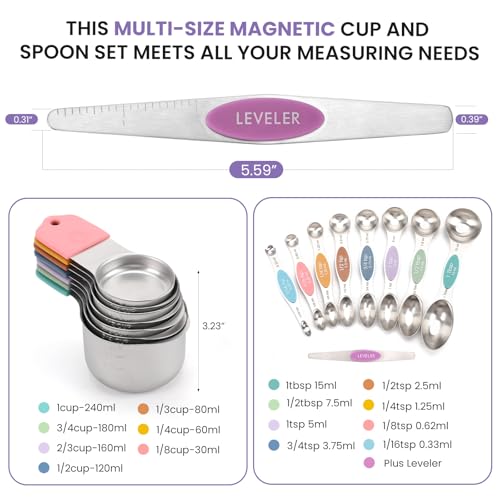 Magnetic Measuring Cups and Spoons Set