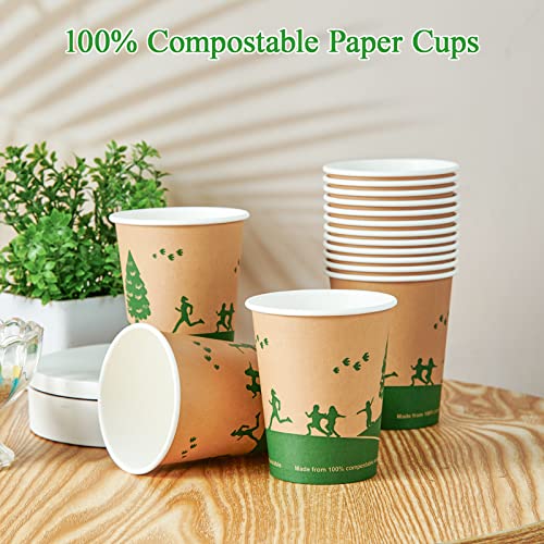 8 oz Compostable Paper Coffee Cups with PLA Lined