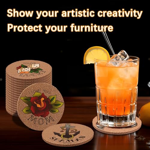 50 pcs Cork Coasters for Drinks (50 Count)
