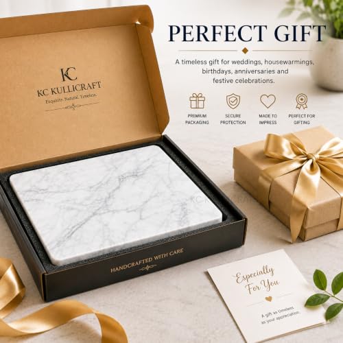 8×12 Inches White Marble Cheese & Charcuterie Board