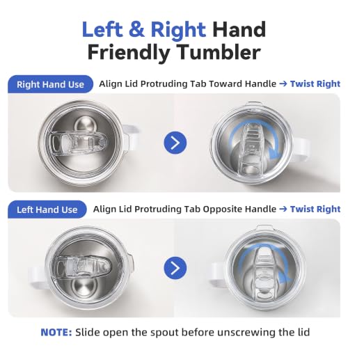 30 oz Stainless Steel Tumblers Bulk with Handle and Lid (12 Count)