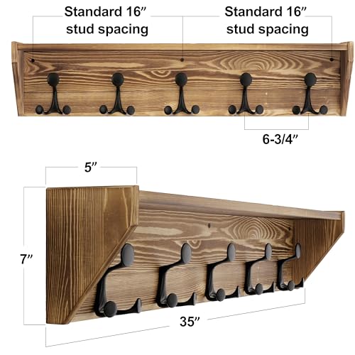 Wall Shelf with Hooks