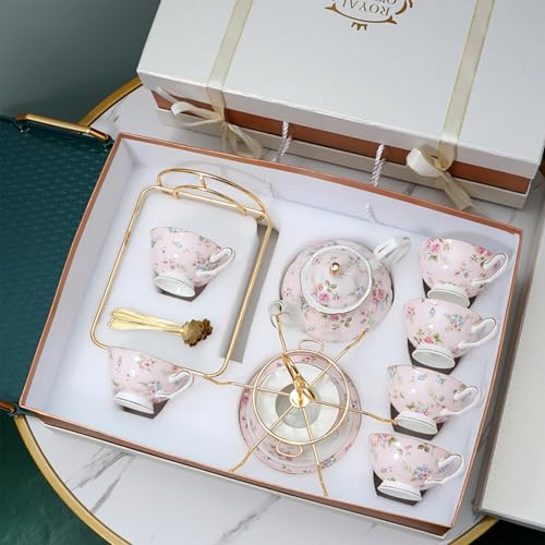 floral porcelain coffee cups set for 6 people