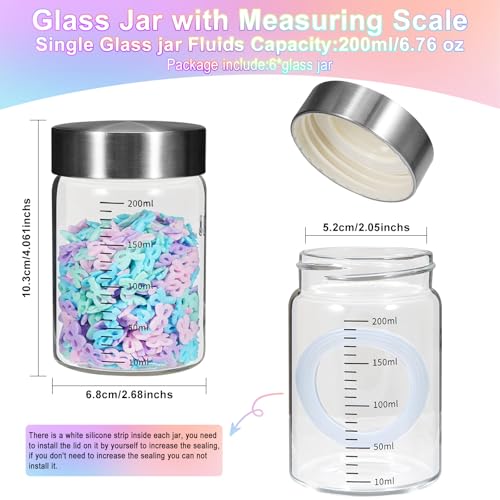 Glass Spice Jar Coffee Sugar Container Airtight Glass Jar Food Storage Canisters Bottle for Kitchen Seasoning Tea Herb Overnight Oats Bar Parfait Snacks