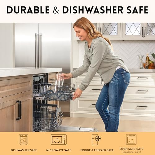 Glass Kitchen Storage Containers with Airtight Silicone Lids (5 Count)
