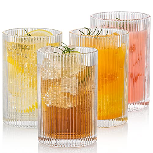Vintage Ribbed Glassware Set (4 Count)