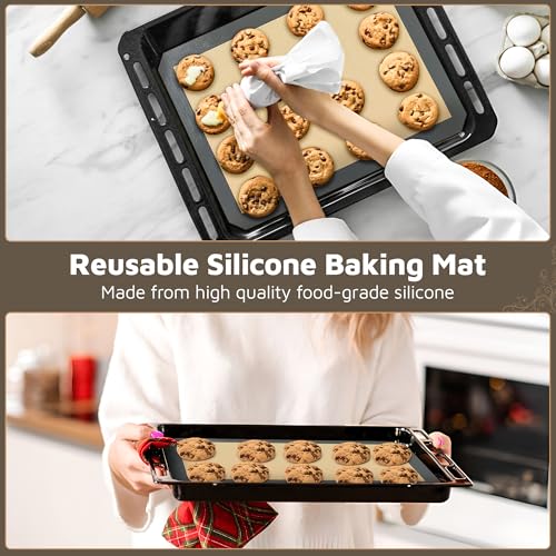 4 Pack Silicone Baking Mat Nonstick 2 Half and 2 Quarter Size (4 Count)