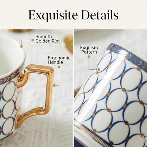 European Bone China Tea Cup Sets Of 2 (4 Count)