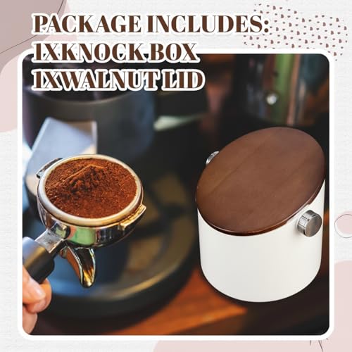 Espresso Knock Box with Walnut Lid for Coffee Grounds