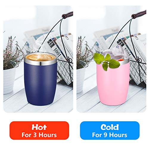 Stainless Steel 12 oz Tumblers bulk Vacuum Insulated Double Wall Travel Tumbler with Lid and Straw Reusable Tumbler (12 Count)