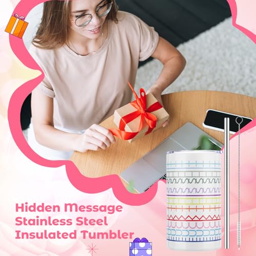 12 oz Hidden Message Tumbler Insulated with Lid Straw