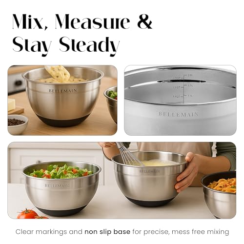Stainless Steel Mixing Bowls with Airtight Lids Set