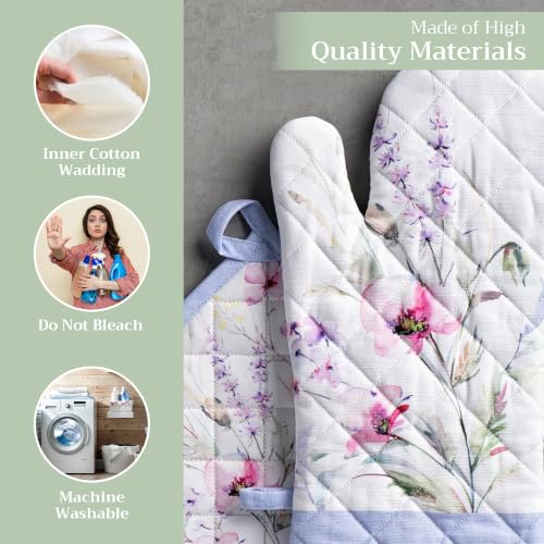 100% Cotton Oven Mitt & Pot Holder Set (2 Count)