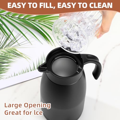2 Pcs Thermal Coffee Carafe Insulated Stainless Steel Coffee Carafe for Hot Liquid Vacuum Thermal Pot Creamer Pitcher Dispenser with Brushes Keeping Hot Water Milk (2 Count)