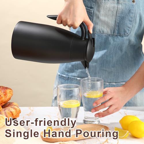 2 Pcs Thermal Coffee Carafe Insulated Stainless Steel Coffee Carafe for Hot Liquid Vacuum Thermal Pot Creamer Pitcher Dispenser with Brushes Keeping Hot Water Milk (4 Count)