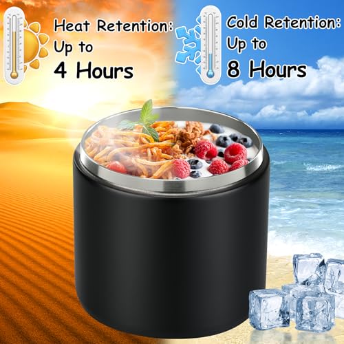 19oz Insulated Vacuum Food Jar with Buckle Lid Wide Mouth Soup Thermo for Hot Food Kids Leakproof Stainless Steel Lunch Container