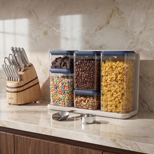 Glass Airtight Food Storage Containers with Pop Lids (5 Count)