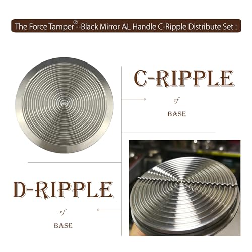 58.50mm C Ripple Dis Set Black Mirror Jellyfish AL Handle Coffee Tamper