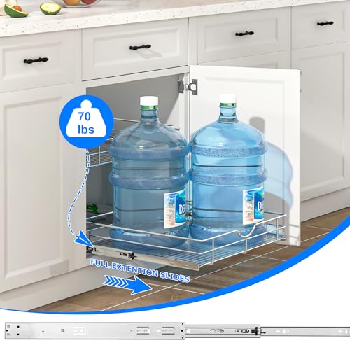 2 Tier Kitchen Cabinet Pullout Shelf and Drawer Organizer