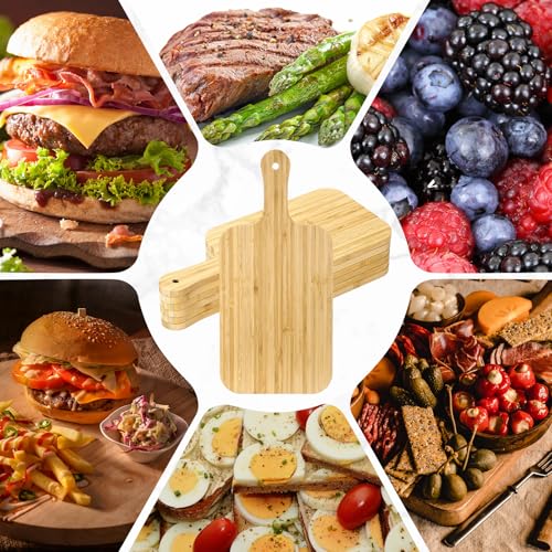 6 Pcs Bamboo Cutting Boards Bulk Thicken for Chopping Serving (6 Count)