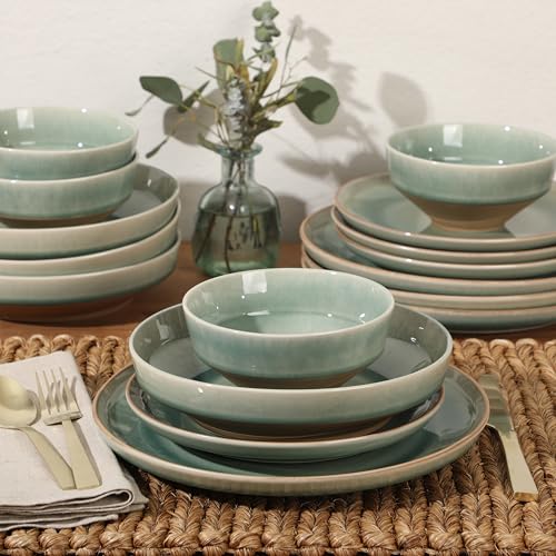 Hailstone 16 Piece Stoneware Reactive Glaze