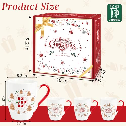 Classic Christmas Coffee Mug Set of 4 (4 Count)