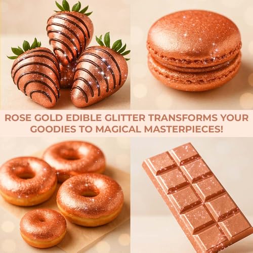 Bulk (20g) Pink Edible Glitter for Drinks | Premium Pink Edible Glitter for Cakes Drink - Shimmer Glitters Cake Decorations for Strawberries Cocktail Shimmering