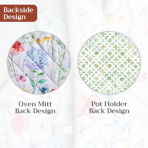 100% Cotton Oven Mitt & Pot Holder Set