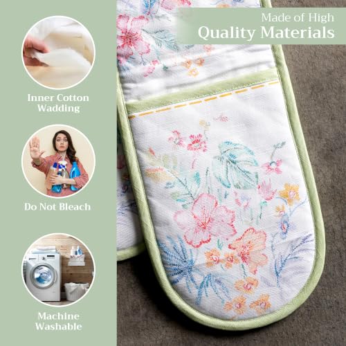 Double Oven Mitts 100% Cotton Double Oven Glove