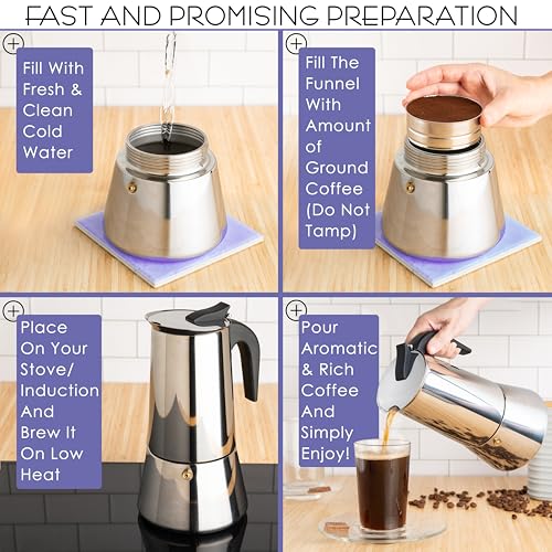12 Cup Greca Moka Pot (12 Espresso Cups)