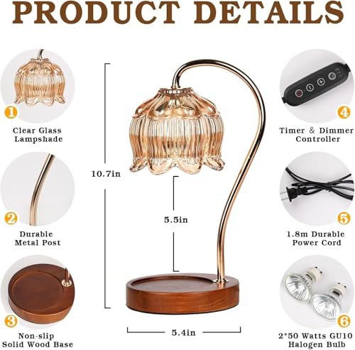 Flower Candle Warmer Lamp with Timer (2 Count)