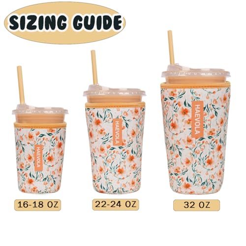 Reusable Insulated Neoprene Iced Coffee Cup Sleeve (3 Count)