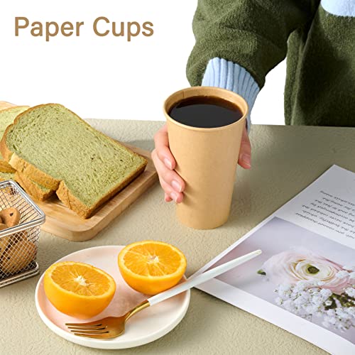 100 Pack 16 oz Kraft Paper Coffee Cups