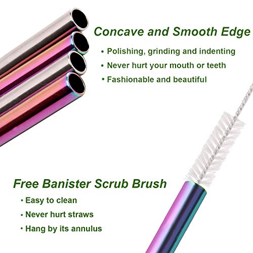 Rainbow Stainless Steel Straws (8 Count)