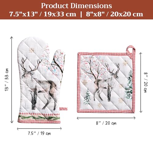 100% Cotton Oven Mitt & Pot Holder Set (2 Count)