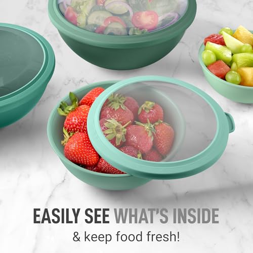 12 Piece Plastic Mixing Bowl Set