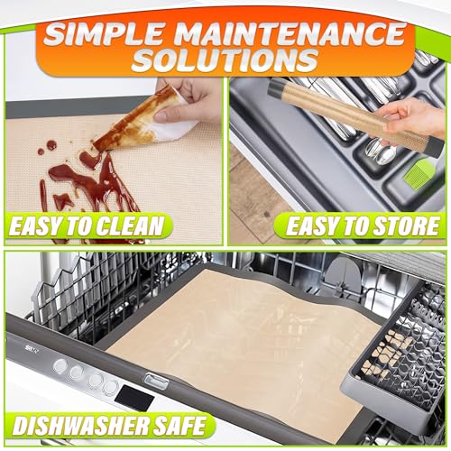 3 Pcs Silicone Baking Mat with Reinforced Edges (3 Count)