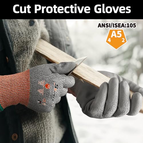 12 Pairs Winter ANSI A5 Cut Gloves (12 Count)