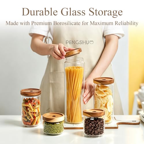 Glass Jars with Airtight Wood Lids (2 Count)