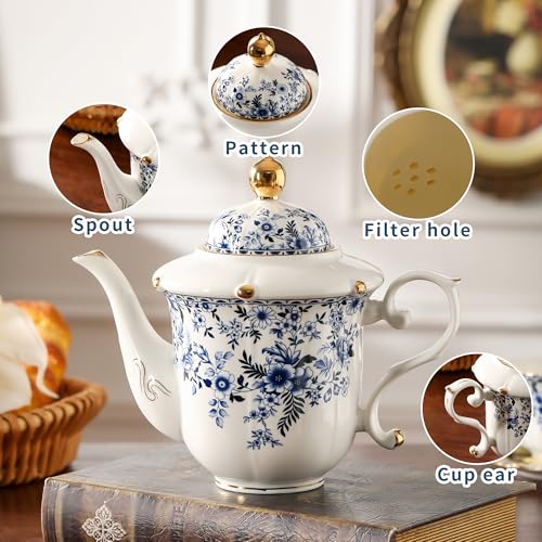 Country Roses Porcelain Tea Set
