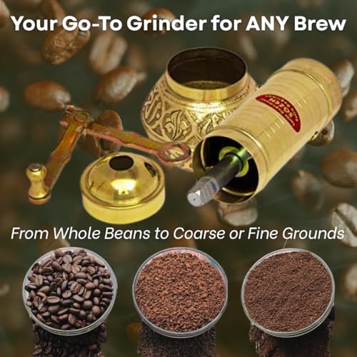 Sozen 7.6" Manual Coffee Grinder Brass