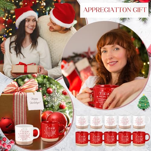 10 Pcs Team Gifts for Employees Bulk Thank You Mugs Back to School Cups Inspirational Ceramic Coffee Mug 13 oz Thank You Cup Team Building Gift for Teacher Coworker Office Staff Boss (10 Count)