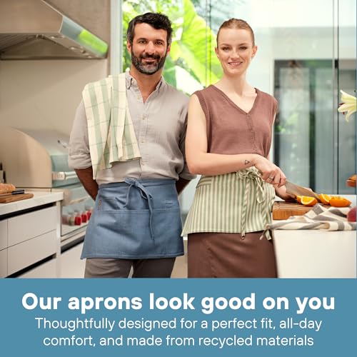 Chef Waist Aprons for Women with Pockets